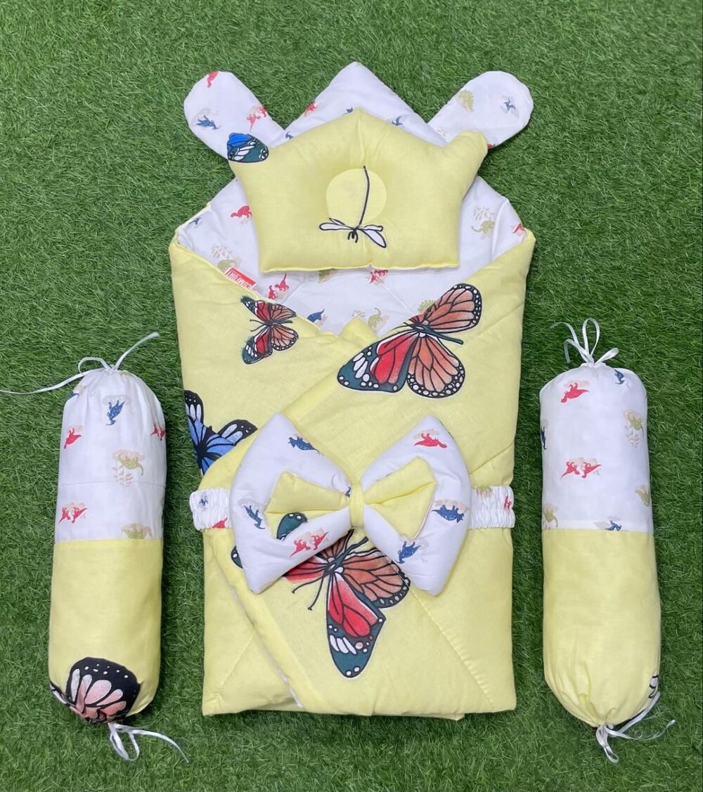 5pcs 2in1 Carry Nest Plus Comforter (Lemon Butterfly)